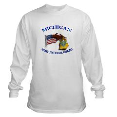 MichiganARNG - A01 - 03 - DUI - Michigan Army National Guard with Flag - Long Sleeve T-Shirt