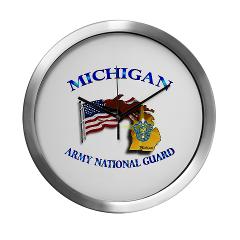 MichiganARNG - M01 - 03 - DUI - Michigan Army National Guard with Flag - Modern Wall Clock