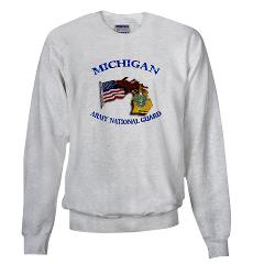 MichiganARNG - A01 - 03 - DUI - Michigan Army National Guard with Flag - Sweatshirt