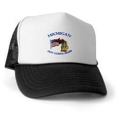 MichiganARNG - A01 - 02 - DUI - Michigan Army National Guard with Flag - Trucker Hat