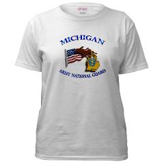 MichiganARNG - A01 - 04 - DUI - Michigan Army National Guard with Flag - Women's T-Shirt - Click Image to Close