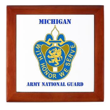 MichiganARNG - M01 - 03 - DUI - Michigan Army National Guard with Text Keepsake Box
