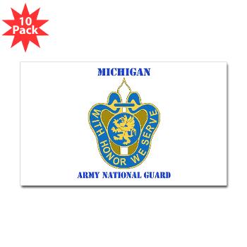 MichiganARNG - M01 - 01 - DUI - Michigan Army National Guard with Text Sticker (Rectangle 10 pk)