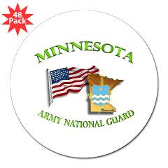 MinnesotaARNG - M01 - 01 - DUI - Minnesota Army National Guard with Flag - 3" Lapel Sticker (48 pk)