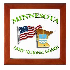 MinnesotaARNG - M01 - 03 - DUI - Minnesota Army National Guard with Flag - Keepsake Box