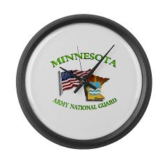 MinnesotaARNG - M01 - 03 - DUI - Minnesota Army National Guard with Flag - Large Wall Clock