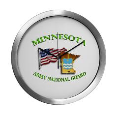 MinnesotaARNG - M01 - 03 - DUI - Minnesota Army National Guard with Flag - Modern Wall Clock