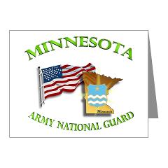 MinnesotaARNG - M01 - 02 - DUI - Minnesota Army National Guard with Flag - Note Cards (Pk of 20)