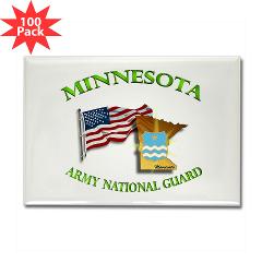 MinnesotaARNG - M01 - 01 - DUI - Minnesota Army National Guard with Flag - Rectangle Magnet (100 pack)