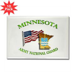 MinnesotaARNG - M01 - 01 - DUI - Minnesota Army National Guard with Flag - Rectangle Magnet (10 pack)