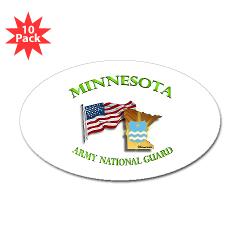 MinnesotaARNG - M01 - 01 - DUI - Minnesota Army National Guard with Flag - Sticker (Oval 10 pk)