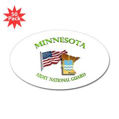 MinnesotaARNG - M01 - 01 - DUI - Minnesota Army National Guard with Flag - Sticker (Oval 50 pk)
