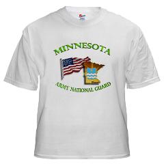 MinnesotaARNG - A01 - 04 - DUI - Minnesota Army National Guard with Flag - White T-Shirt - Click Image to Close