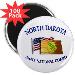 NDARNG - M01 - 01 - DUI - North Dakota Army National Guard with Flag 2.25" Magnet (100 pack)