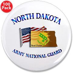 NDARNG - M01 - 01 - DUI - North Dakota Army National Guard with Flag 3.5" Button (100 pack)