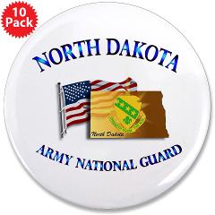 NDARNG - M01 - 01 - DUI - North Dakota Army National Guard with Flag 3.5" Button (10 pack) - Click Image to Close