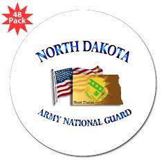 NDARNG - M01 - 01 - DUI - North Dakota Army National Guard with Flag 3" Lapel Sticker (48 pk)