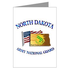 NDARNG - M01 - 02 - DUI - North Dakota Army National Guard with Flag Greeting Cards (Pk of 10) - Click Image to Close