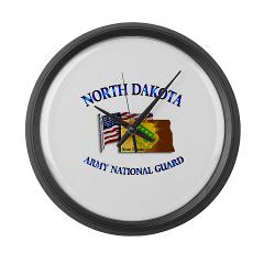 NDARNG - M01 - 03 - DUI - North Dakota Army National Guard with Flag Large Wall Clock