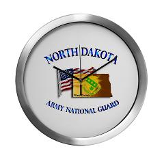 NDARNG - M01 - 03 - DUI - North Dakota Army National Guard with Flag Modern Wall Clock - Click Image to Close