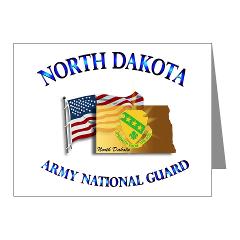 NDARNG - M01 - 02 - DUI - North Dakota Army National Guard with Flag Note Cards (Pk of 20)
