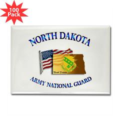 NDARNG - M01 - 01 - DUI - North Dakota Army National Guard with Flag Rectangle Magnet (100 pack)