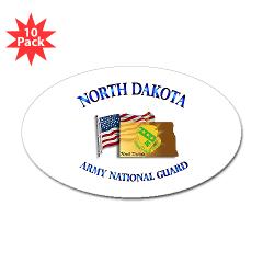 NDARNG - M01 - 01 - DUI - North Dakota Army National Guard with Flag Sticker (Oval 10 pk)