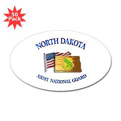 NDARNG - M01 - 01 - DUI - North Dakota Army National Guard with Flag Sticker (Oval 50 pk)