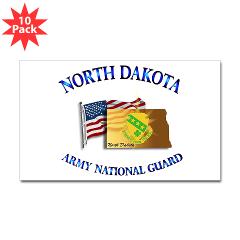 NDARNG - M01 - 01 - DUI - North Dakota Army National Guard with Flag Sticker (Rectangle 10 pk) - Click Image to Close