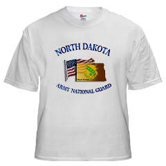 NDARNG - A01 - 04 - DUI - North Dakota Army National Guard with Flag White T-Shirt - Click Image to Close