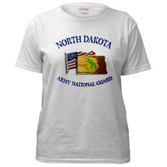 NDARNG - A01 - 04 - DUI - North Dakota Army National Guard with Flag Women's T-Shirt - Click Image to Close
