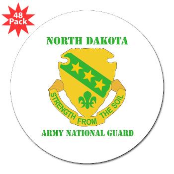 NDARNG - M01 - 01 - DUI - North Dakota Nationl Guard With Text - 3" Lapel Sticker (48 pk)