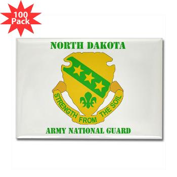 NDARNG - M01 - 01 - DUI - North Dakota Nationl Guard With Text - Rectangle Magnet (100 pack)