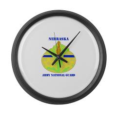 NEARNG - M01 - 03 - DUI - Nebraska Army National Guard with Text Large Wall Clock