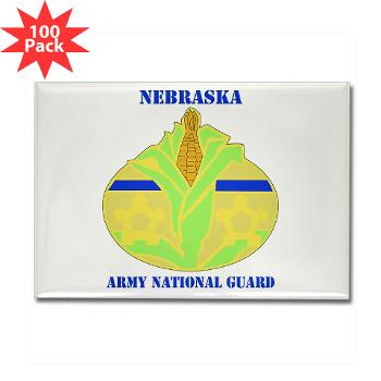 NEARNG - M01 - 01 - DUI - Nebraska Army National Guard with Text Rectangle Magnet (100 pack)