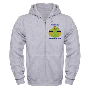 NEARNG - A01 - 03 - DUI - Nebraska Army National Guard with Text Zip Hoodie