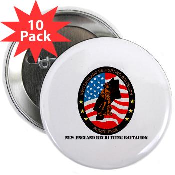 NERB - M01 - 01 - DUI - New England Recruiting Battalion with Text - 2.25" Button (10 pack)