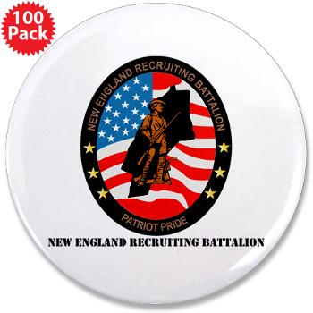 NERB - M01 - 01 - DUI - New England Recruiting Battalion with Text - 3.5" Button (100 pack)