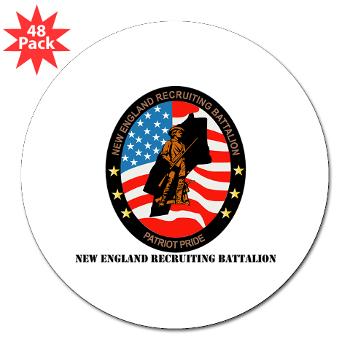 NERB - M01 - 01 - DUI - New England Recruiting Battalion with Text - 3" Lapel Sticker (48 pk)