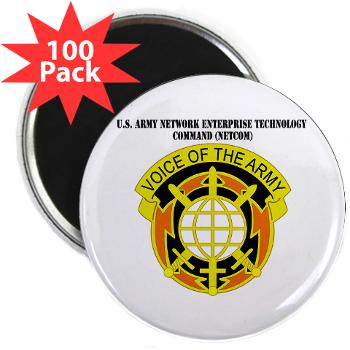 NETCOM - M01 - 01 - DUI - U.S. Army Network Enterprise Technology Command (NETCOM) with Text - 2.25" Magnet (100 pack)