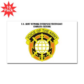 NETCOM - M01 - 01 - DUI - U.S. Army Network Enterprise Technology Command (NETCOM) with Text - Sticker (Rectangle 10 pk)
