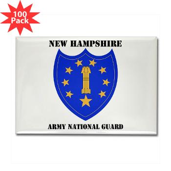 NHARNG - M01 - 01 - DUI - NEW HAMPSHIRE ARMY NATIONAL GUARD WITH TEXT - Rectangle Magnet (100 pack) - Click Image to Close