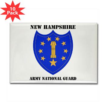 NHARNG - M01 - 01 - DUI - NEW HAMPSHIRE ARMY NATIONAL GUARD WITH TEXT - Rectangle Magnet (10 pack) - Click Image to Close