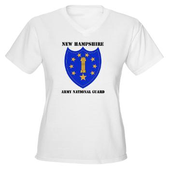 NHARNG - A01 - 04 - DUI - NEW HAMPSHIRE ARMY NATIONAL GUARD WITH TEXT - Women's V-Neck T-Shirt
