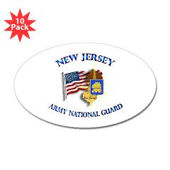 NJARNG - M01 - 01 - DUI - New Jersey Army National Guard - Sticker (Oval 10 pk)