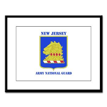 NJARNG - M01 - 02 - DUI - New Jersey Army National Guard with Text - Large Framed Print