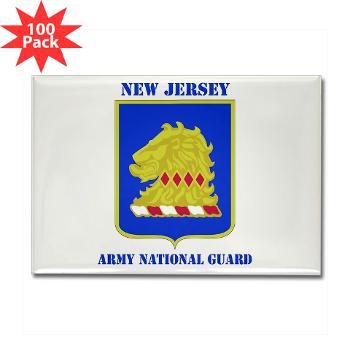 NJARNG - M01 - 01 - DUI - New Jersey Army National Guard with Text - Rectangle Magnet (100 pack)