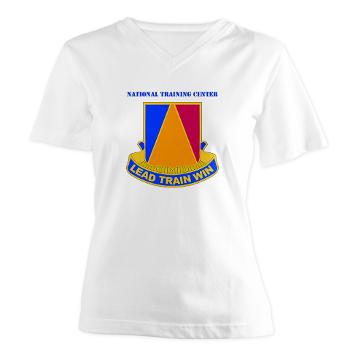 NTC - A01 - 04 - DUI - National Training Center (NTC) with Text - Women's V-Neck T-Shirt