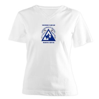NWTC - A01 - 04 - Northern Warfare Training Center (NWTC) with Text - Women's V-Neck T-Shirt