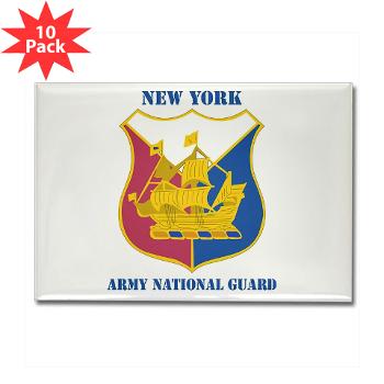 NYARNG - M01 - 01 - DUI - New York Army National Guard With Text - Rectangle Magnet (10 pack) - Click Image to Close